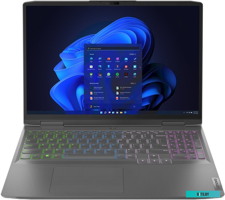 82XW006JPS Ноутбук LENOVO LOQ 16IRH8 16" 1920x1200/Intel Core i7-13620H/RAM 16Гб/SSD 512Гб/RTX 4050 6Гб/ENG|RUS/DOS серый 2.6 кг 82XW006JPS