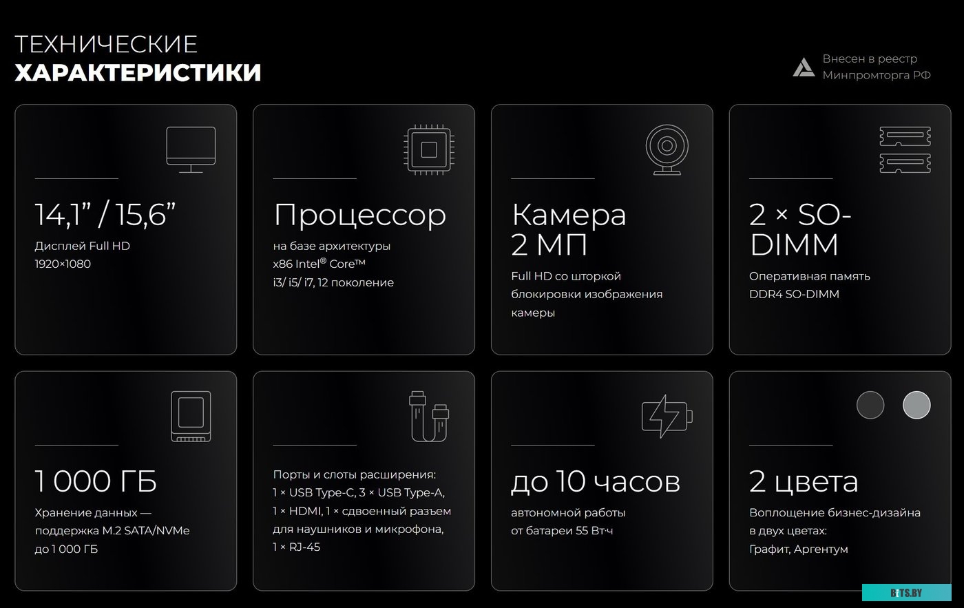 Ноутбук YADRO KVADRA NAU LE15T Y22L02P01101R_42CD23