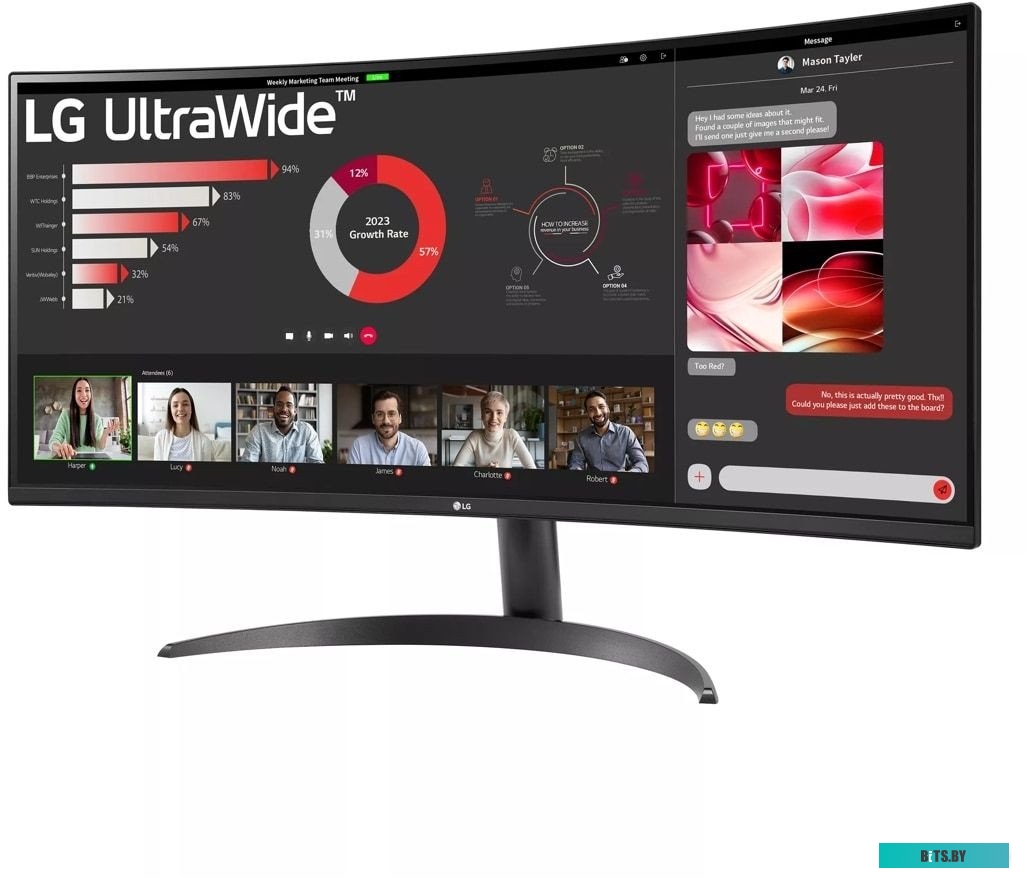 Монитор LG 34" 34WR50QC-B черный VA LED 21:9 HDMI матовая 300cd 178гр/178гр 3440x1440 100Hz FreeSync DP WQ 5.9кг