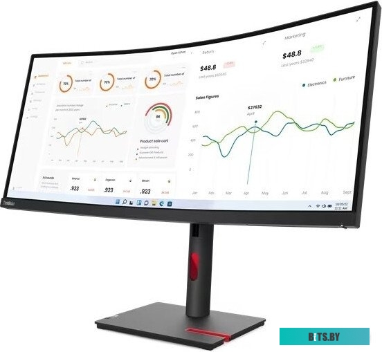 Монитор Lenovo 34" ThinkVision T34w-30 черный 63D4GAT1UK