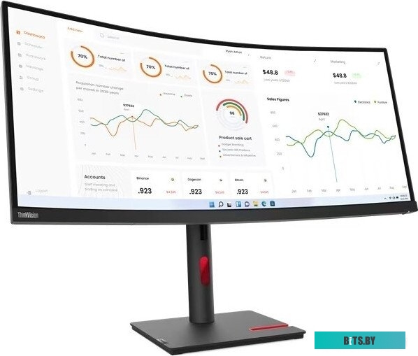 Монитор Lenovo 34" ThinkVision T34w-30 черный 63D4GAT1UK