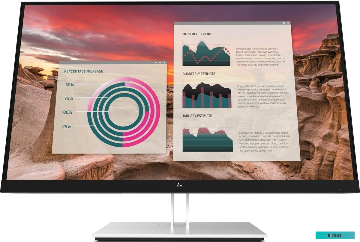 189T3AS Монитор HP 27" E27u G4 черный IPS 5ms 16:9 HDMI матовая HAS Piv 250cd 178гр/178гр 2560x1440 60Hz DP 2K USB 7.6кг