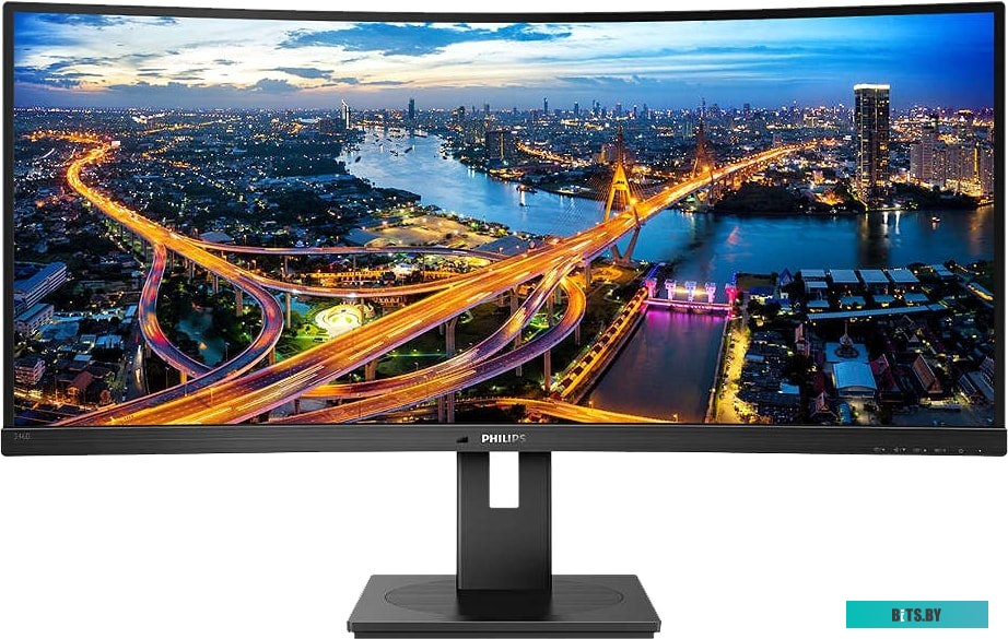 Монитор Philips 34" 346B1C(00/01) черный VA LED 21:9 (Ultrawide) HDMI M/M матовая HAS Piv 300cd 178гр/178гр 3440x1440 100Hz DP WQ USB 11.49кг
