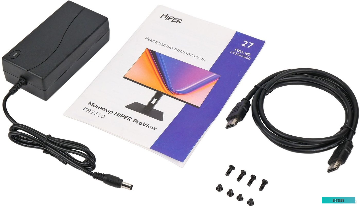 Монитор Hiper 27" ProView KB2710 черный IPS LED 5ms 16:9 HDMI M/M матовая HAS Piv 250cd 178гр/178гр 1920x1080 75Hz FreeSync DP FHD USB 4.5кг