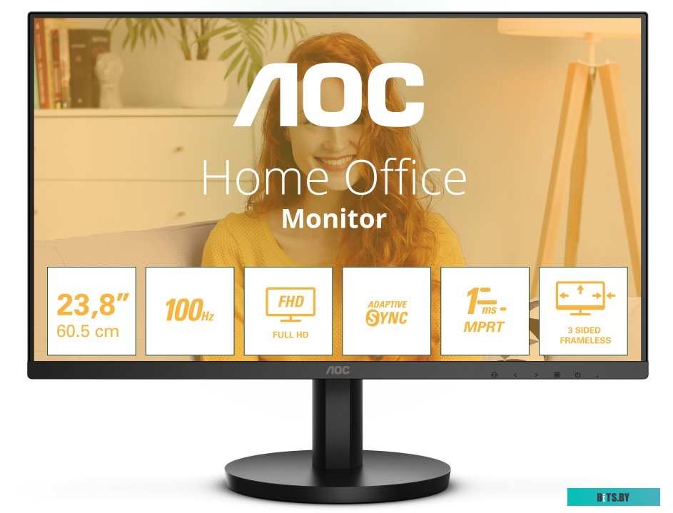 Монитор AOC 23.8" Value Line 24B3HM черный VA LED 4ms 16:9 HDMI матовая 250cd 178гр/178гр 1920x1080 75Hz FreeSync Premium Pro VGA FHD 3.01кг