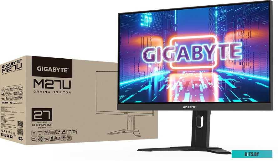 9DM27U-00-1ABEK Монитор Gigabyte 27" M27U черный IPS LED 1ms 16:9 HDMI M/M матовая HAS 400cd 178гр/178гр 3840x2160 160Hz DP 4K USB 6.48кг