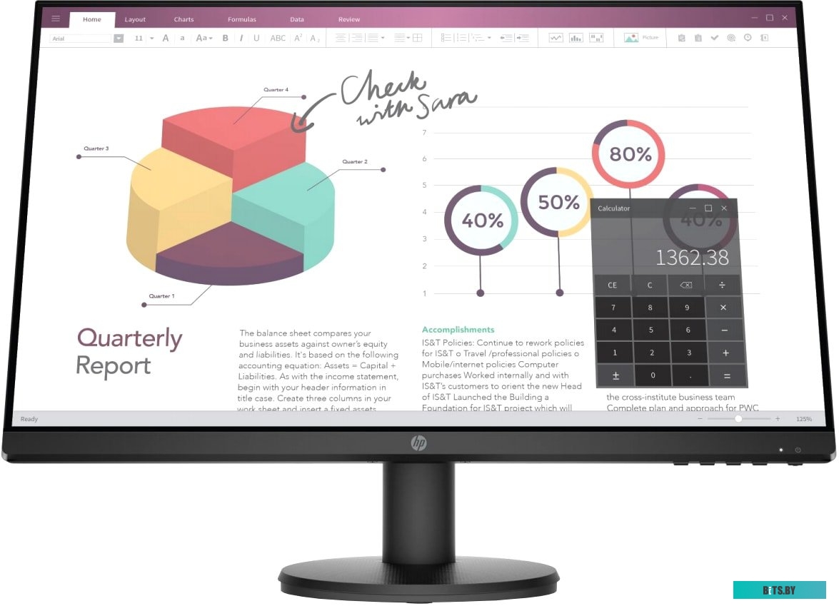Монитор HP P24v G4 FHD Monitor 23.8''