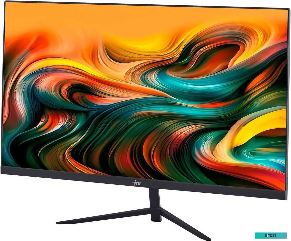 24F01B Монитор IRU 23.8" Малахит 24F01B черный IPS LED 5ms 16:9 HDMI матовая 250cd 178гр/178гр 1920x1080 75Hz VGA DP FHD 3.1кг (RUS)