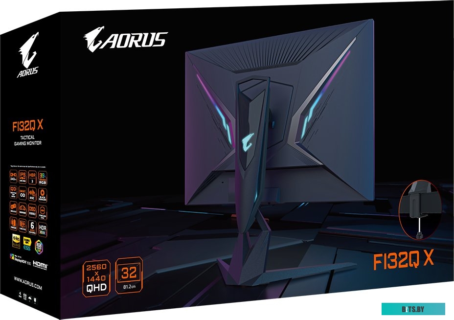 32&quot; Gigabyte AORUS FI32Q X-EK Gaming monitor Black (IPS, 2560x1440,   уц-3-3 400 cd/m, 1000:1, 2xUSB3.0, USB Type-C, 270Hz) (20VM0-AFI32QXBT-1EKR