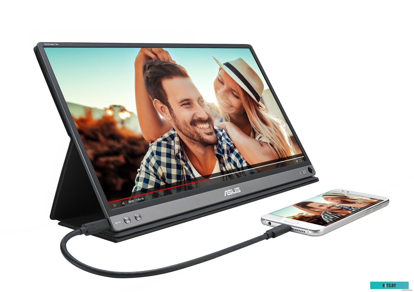 Монитор ASUS Portable MB16AP 15.6", темно-серый [90lm0381-b02170]