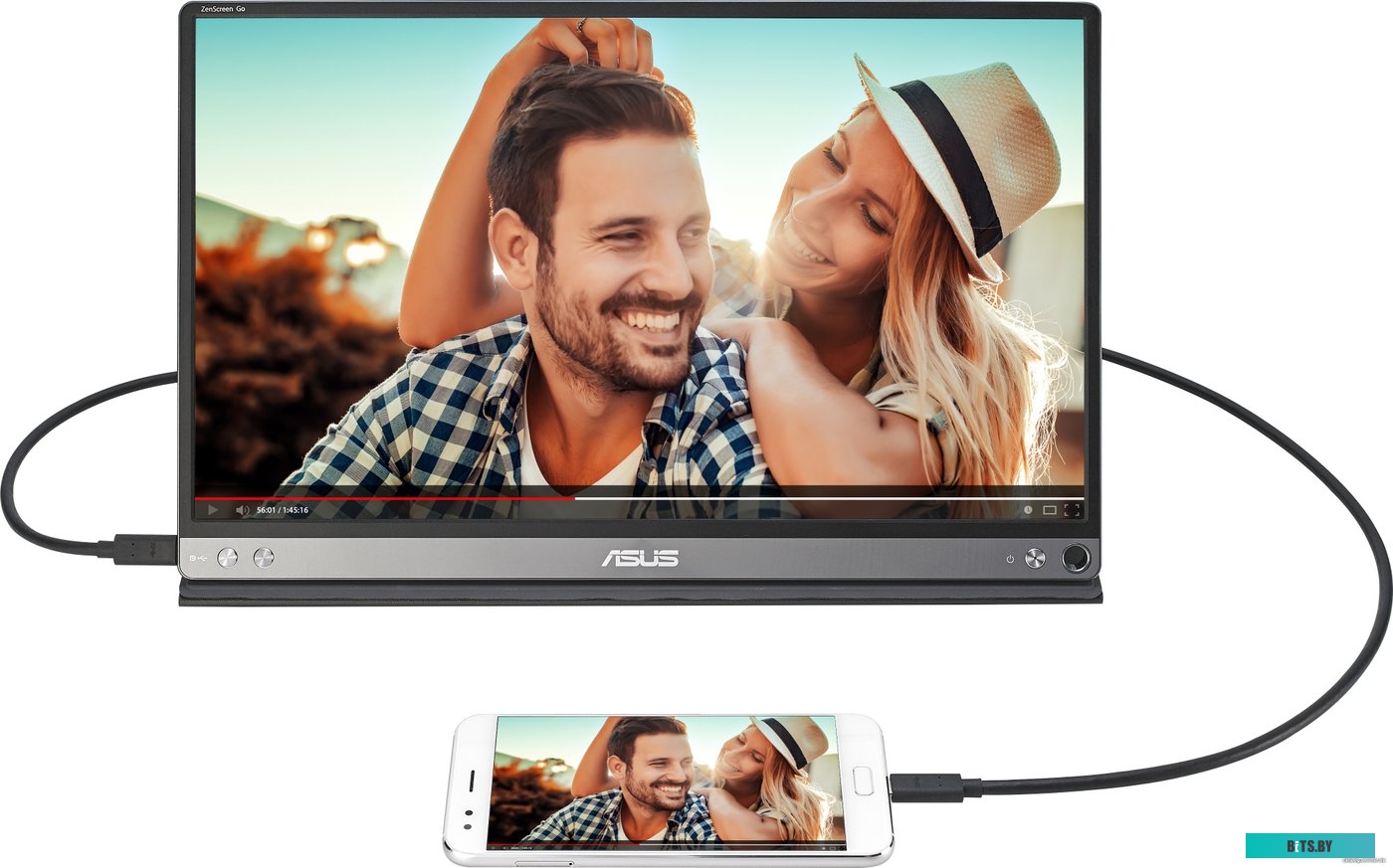 Монитор ASUS Portable MB16AP 15.6", темно-серый [90lm0381-b02170]