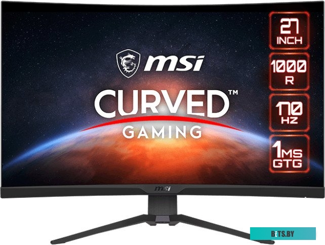 Монитор MSI 27" MAG 275CQRF QD черный VA LED 16:9 HDMI полуматовая HAS 300cd 178гр/178гр 2560x1440 170Hz FreeSync Premium DP 2K USB 7.3кг