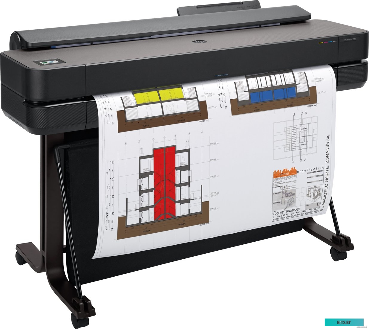 Принтер HP DesignJet T650 (А0, 36", 4-х цветная, 2400x1200dpi,1Gb, USB/Ethernet/Wi-Fi, подставка) 5HB10A.
