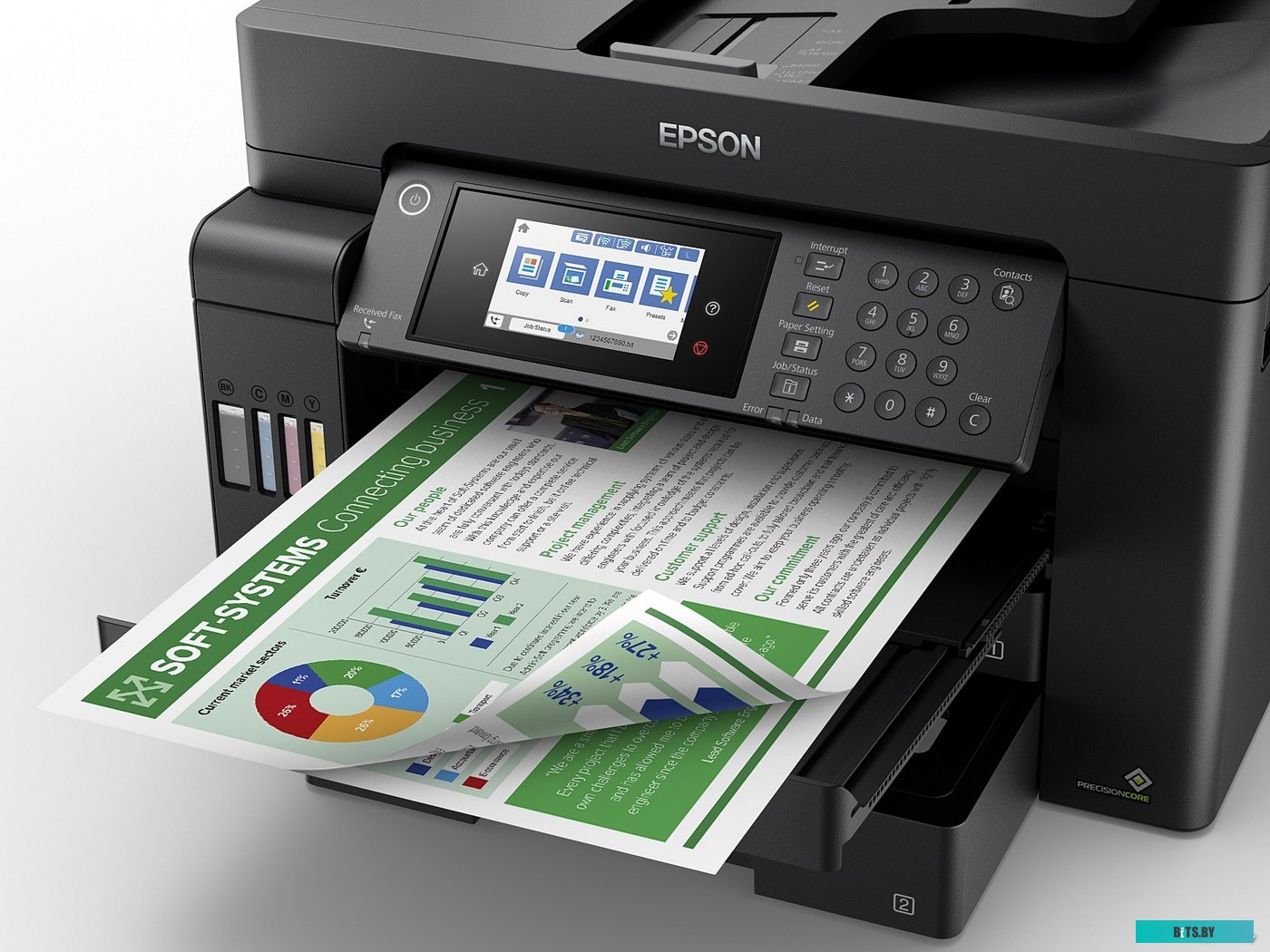 МФУ Epson L15150 (ресурс стартовых контейнеров 6500/5200, контейнер 112)