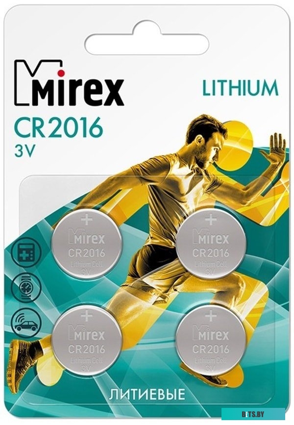 Батарейки Mirex CR2016 4 шт 23702-CR2016-E4