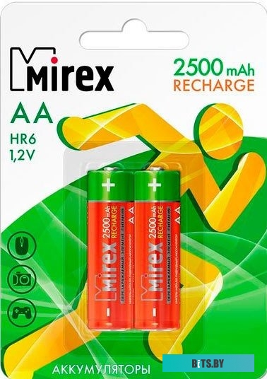 Батарейки Mirex AA 2500mAh 2 шт HR6-25-E2