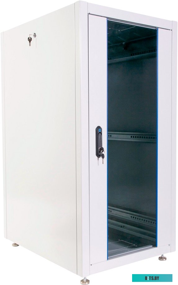 Шкаф телекоммуникационный напольный ЦМО ЭКОНОМ 24U 600×600 пер.дв.стекл, серый <ШТК-Э-24.6.6-13АА>