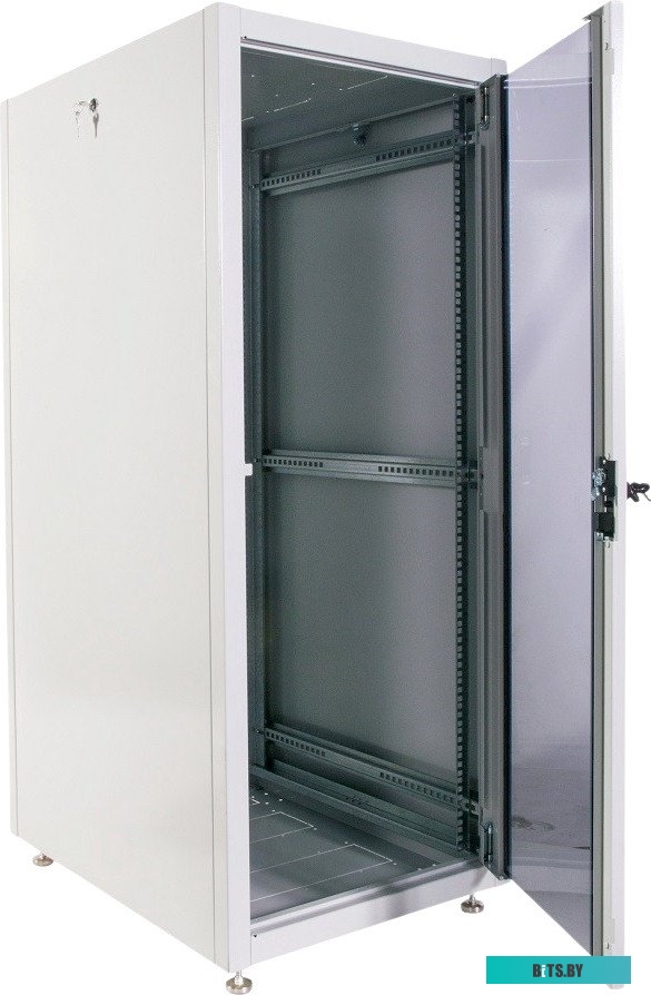 Шкаф телекоммуникационный напольный ЦМО ЭКОНОМ 24U 600×600 пер.дв.стекл, серый <ШТК-Э-24.6.6-13АА>