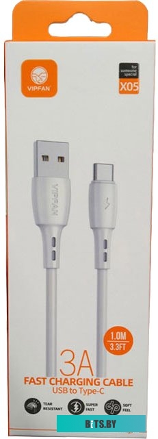 Кабель Vipfan X05 USB Type-A - USB Type-C (1 м, белый)