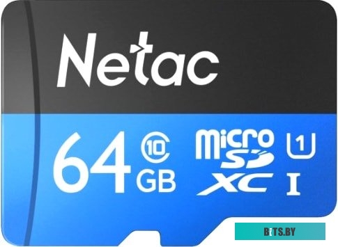 Карта памяти Netac P500 Standard 64GB NT02P500STN-064G-R + адаптер