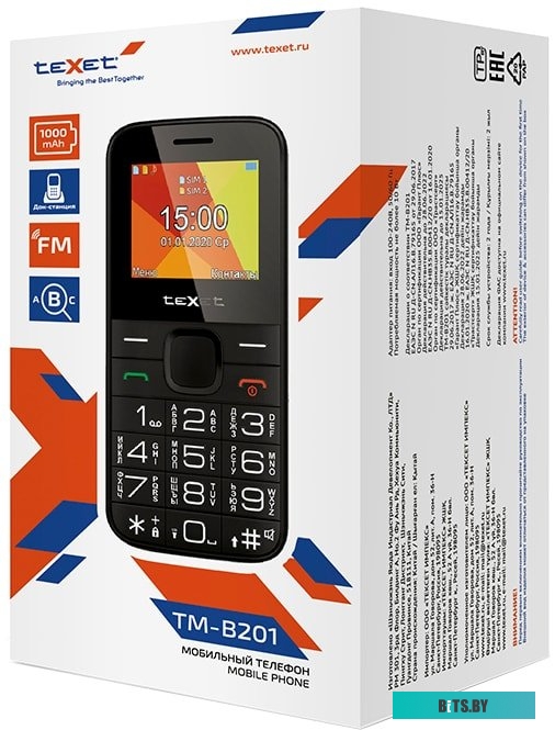 Мобильный телефон TeXet TM-B201 (черный)