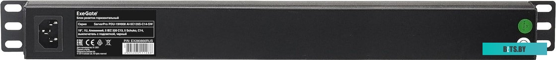 Блок розеток ExeGate ServerPro PDU-19H008 Al-5C135S-C14-SW EX280866RUS