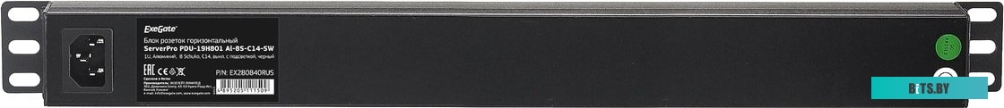 Блок розеток ExeGate ServerPro PDU-19H801 Al-8S-C14-SW <EX280840RUS>