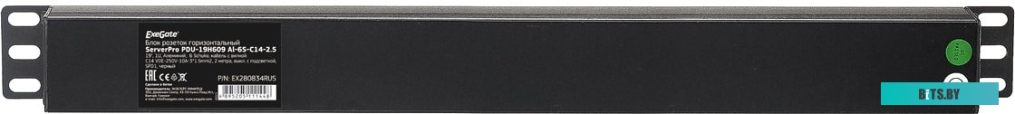 Блок розеток ExeGate ServerPro PDU-19H609 Al-6S-C14-2CU-SPD1 EX280834RUS