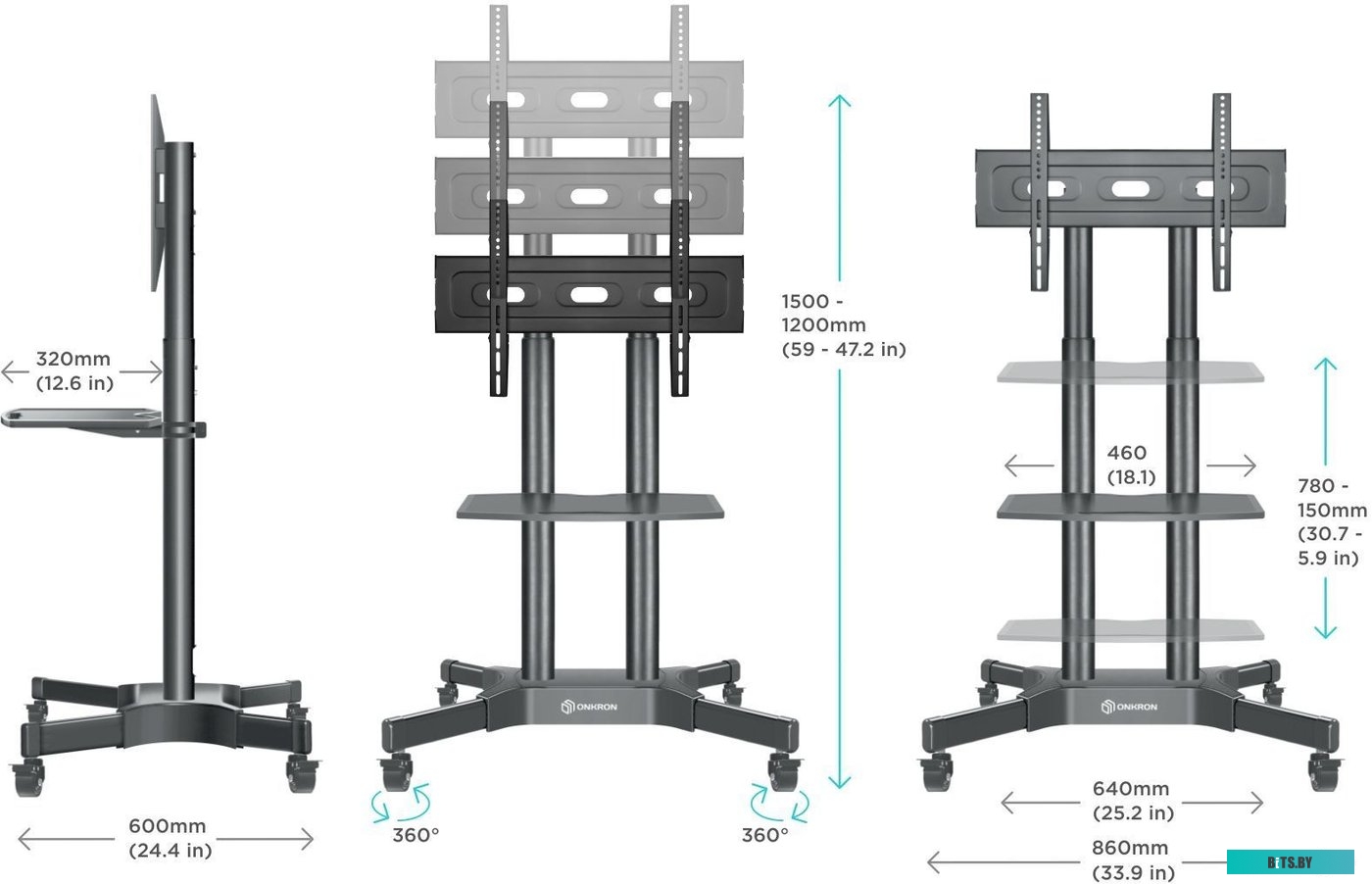 Кронштейн Onkron TS1351 черный