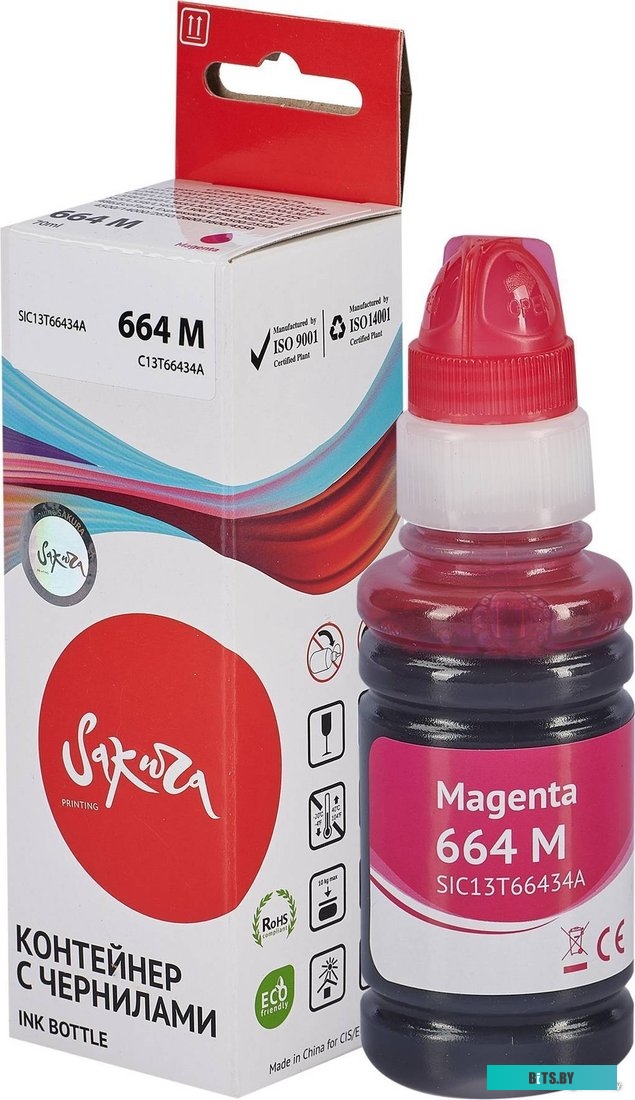 Чернила Sakura Printing SIC13T66434A (аналог Epson 664 M)