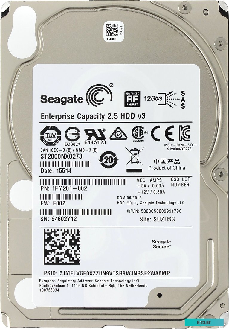 Серверный жесткий диск Seagate Enterprise Capacity 2TB (ST2000NX0273)