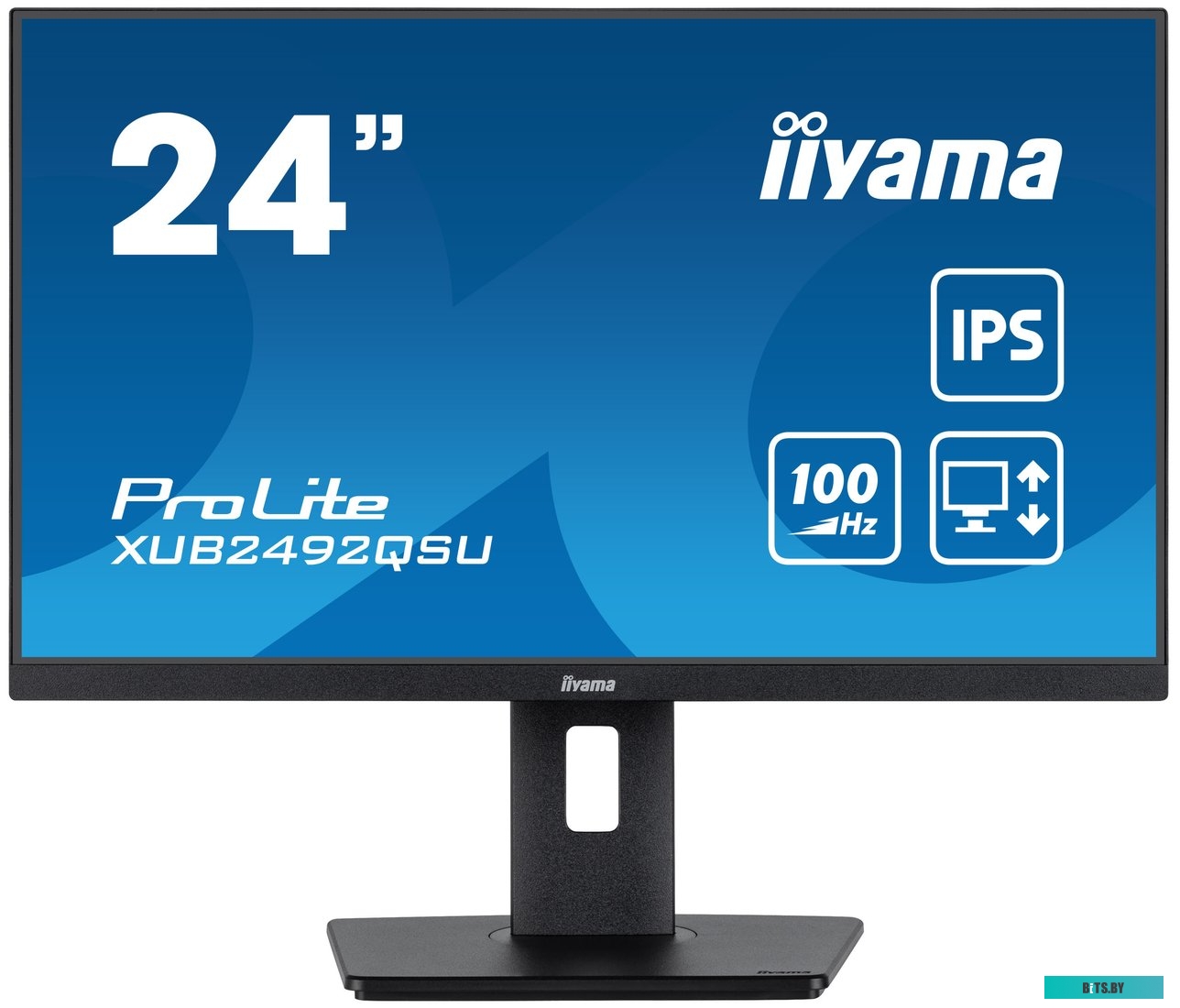 XUB2492QSU-B1 Монитор LCD Iiyama 23.8'' XUB2492QSU-B1 {IPS 2560x1440 100Hz 0.5ms 178/178 300cd 1000:1 8bit HDMI2.0 DisplayPort1.2 3xUSB3.2 USB-C(PD 15