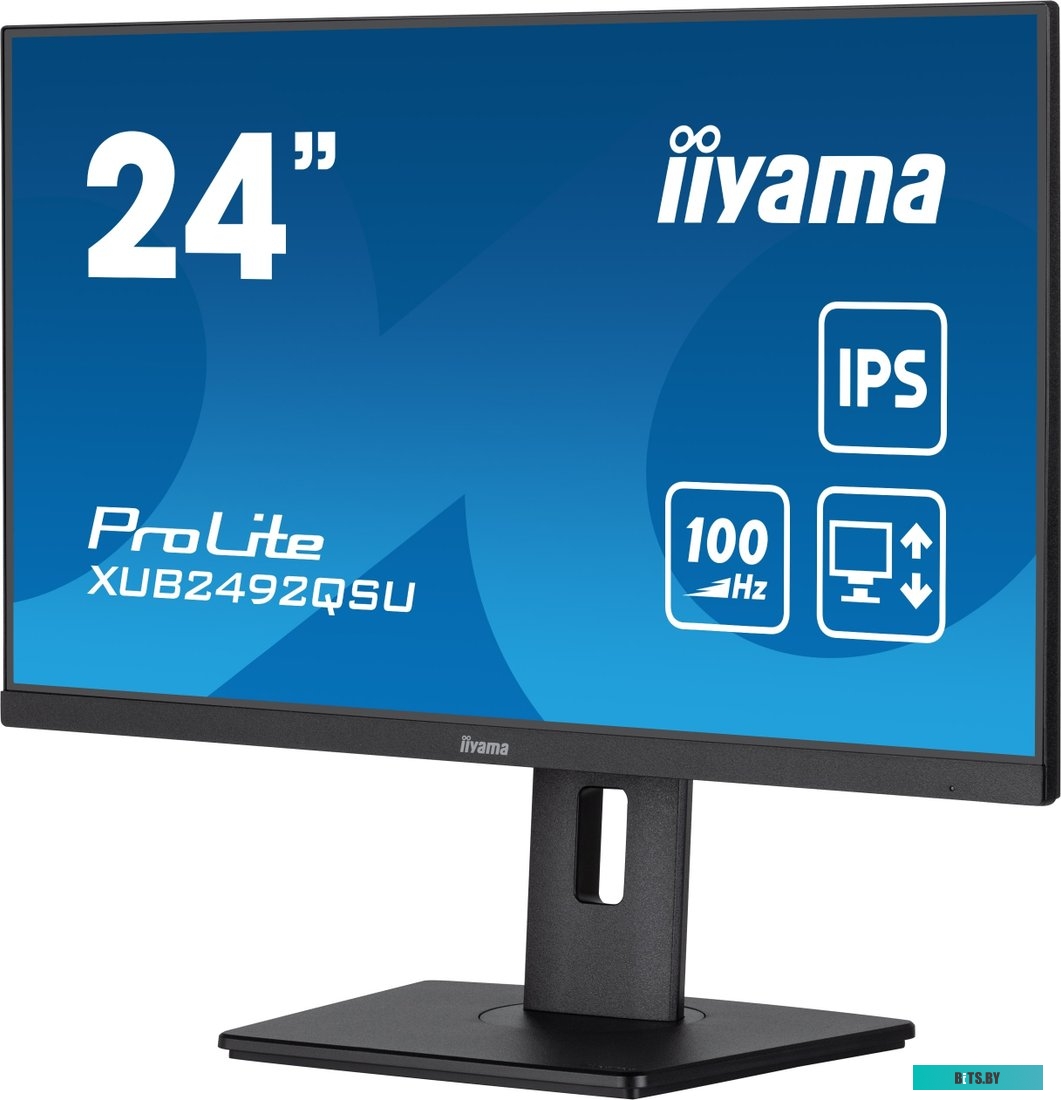 XUB2492QSU-B1 Монитор LCD Iiyama 23.8'' XUB2492QSU-B1 {IPS 2560x1440 100Hz 0.5ms 178/178 300cd 1000:1 8bit HDMI2.0 DisplayPort1.2 3xUSB3.2 USB-C(PD 15