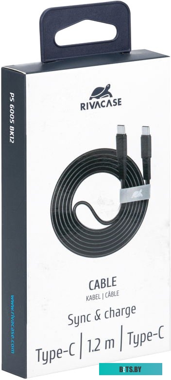 Кабель Rivacase Type-C Type-C PS6005 BK12 (1.2 м, черный) <4260403579527>