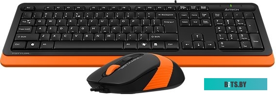 Комплект (клавиатура + мышь) A4Tech Fstyler F1010 (черный/оранжевый)
