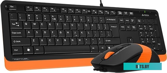 Комплект (клавиатура + мышь) A4Tech Fstyler F1010 (черный/оранжевый)