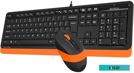 Комплект (клавиатура + мышь) A4Tech Fstyler F1010 (черный/оранжевый)
