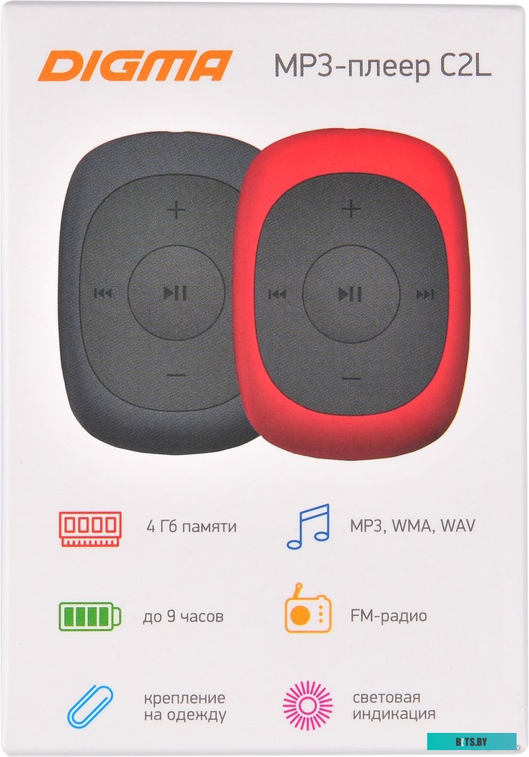 Плеер MP3 Digma C2LG (серый) [367272]