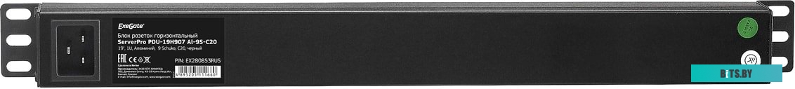 Блок розеток ExeGate ServerPro PDU-19H907 Al-9S-C20 <EX280853RUS>
