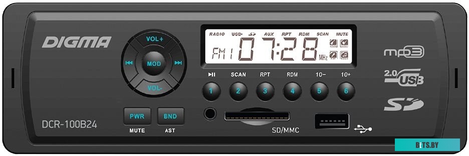 USB-магнитола Digma DCR-100B24