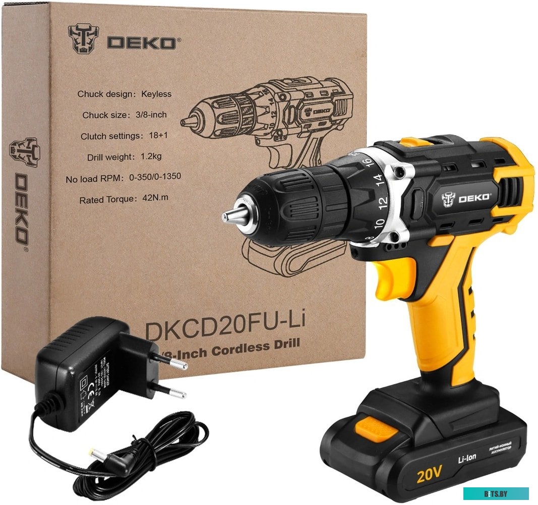 Дрель-шуруповерт Deko DKCD20FU-Li 063-4102 (с 1-им АКБ)