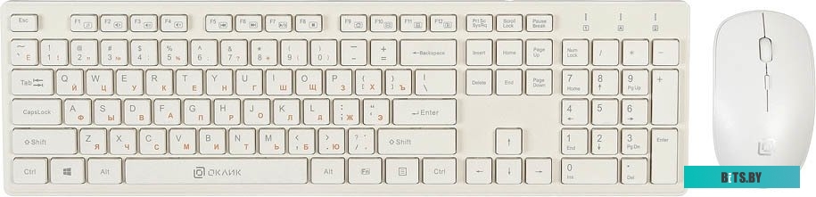 Комплект (клавиатура + мышь) Oklick 240M (белый) <1091258>