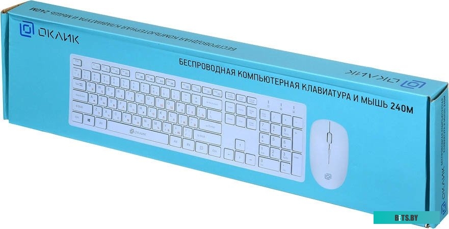 Комплект (клавиатура + мышь) Oklick 240M (белый) <1091258>