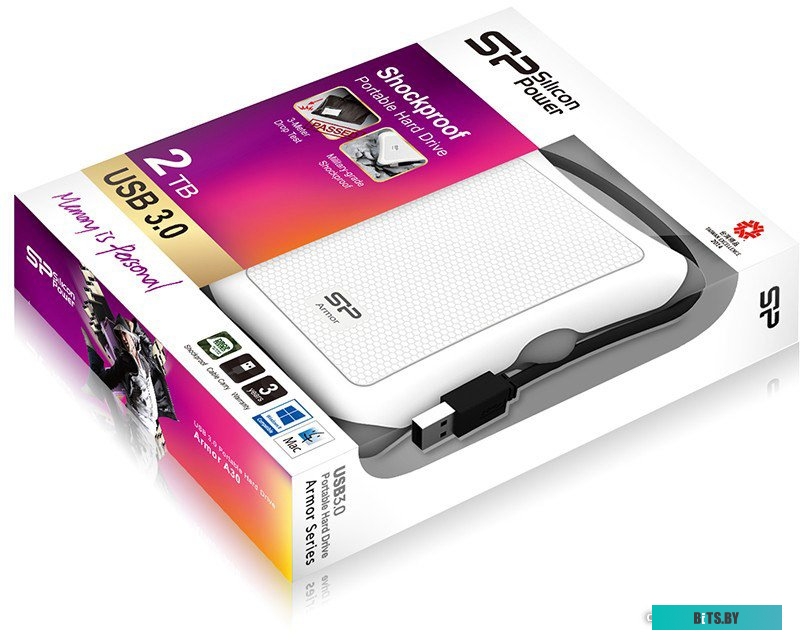 Внешний жесткий диск Silicon Power Armor A30 2TB White (SP020TBPHDA30S3W)