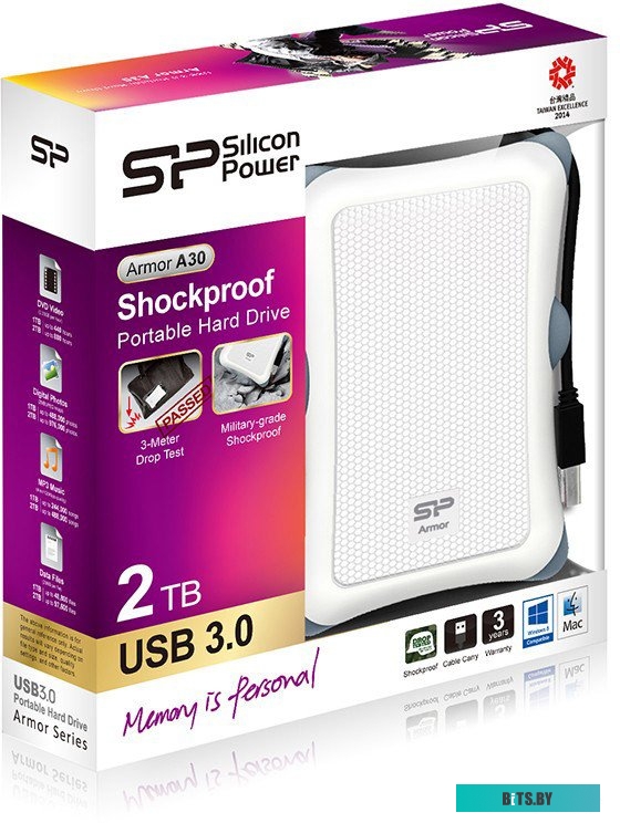 Внешний жесткий диск Silicon Power Armor A30 2TB White (SP020TBPHDA30S3W)