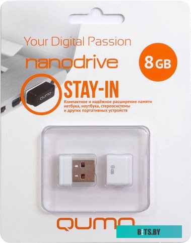 QM8GUD-NANO-B USB накопитель (Флешка) Qumo NanoDrive 8Gb Black