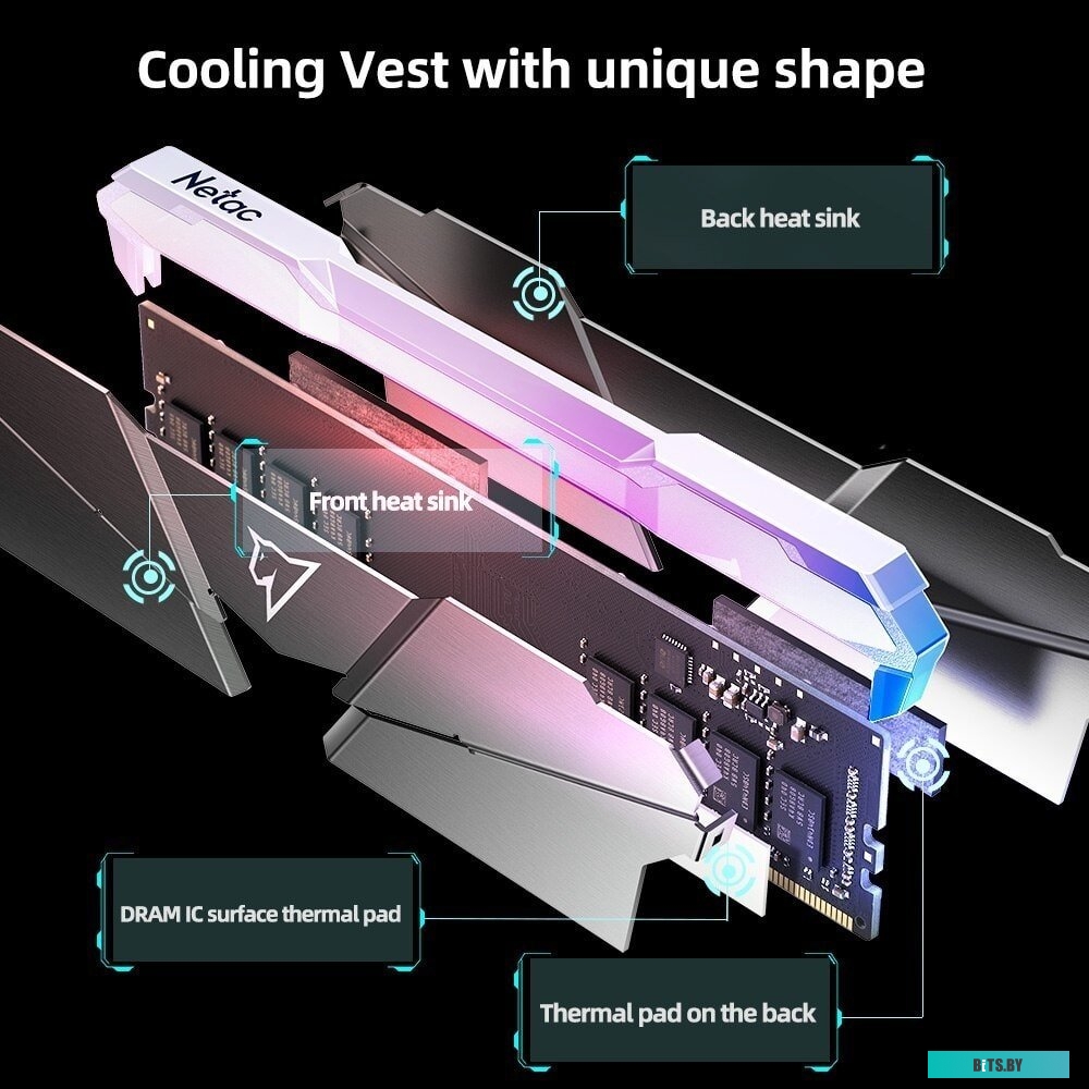 Оперативная память Netac Shadow RGB 2x8ГБ DDR4 3600 МГц NTSRD4P36DP-16E