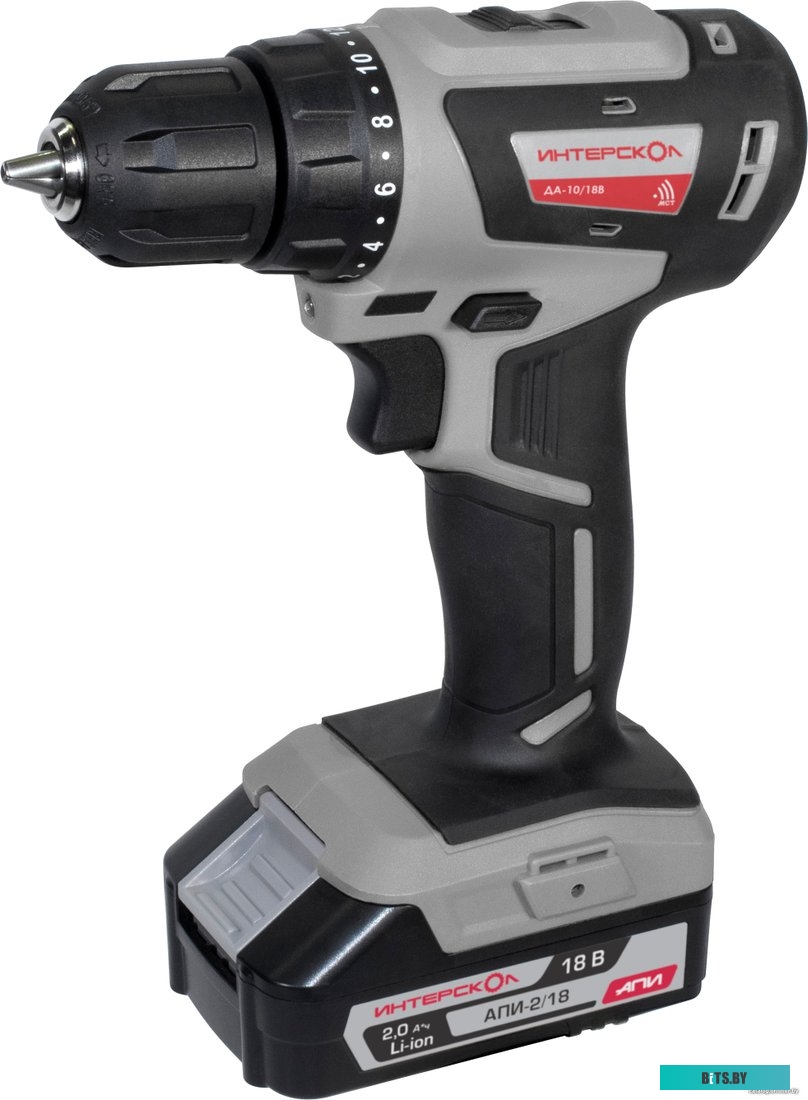 Дрель-шуруповерт Интерскол ДА-10/18В (с 2-мя АКБ, кейс) <709.2.2.70>