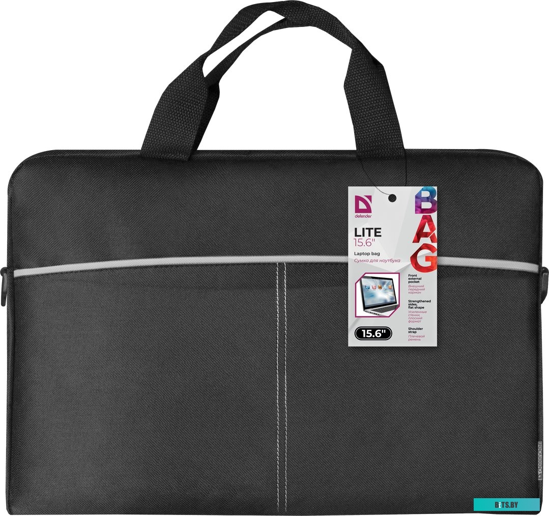 Сумка (портфель, кейс, чехол) для ноутбука Defender Lite 15.6" (черный/серый) <26086>