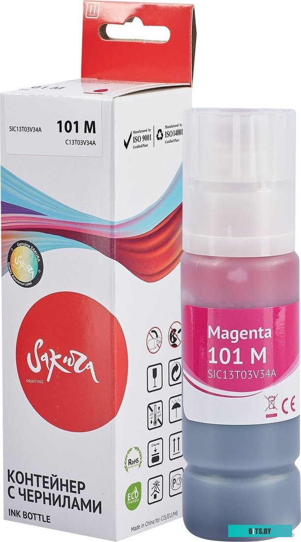 Чернила Sakura Printing SIC13T03V34A (аналог Epson 101 M)
